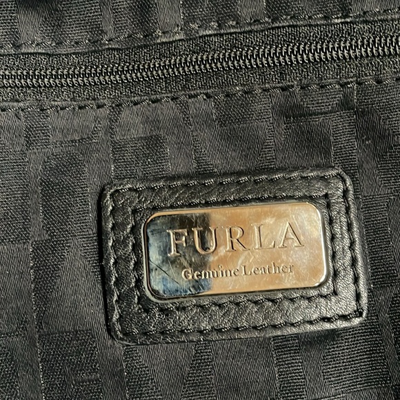 Furla - Black large leather satchel purse. - Picture 5 of 7